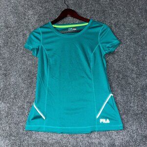 Fila Sport Top Womens XS Short Sleeve Reflective Tee Green